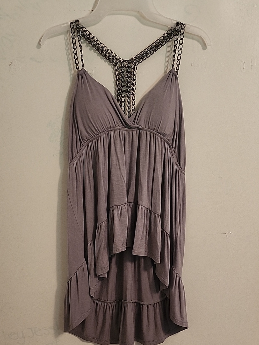 Vintage Y2K Rue21 Chain Strap Babydoll High-Low Tunic Top / Mini Dress, Size XL!